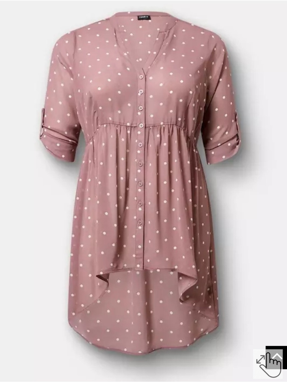 Torrid 3/4 Sleeve Chiffon Tunic Top Size 3